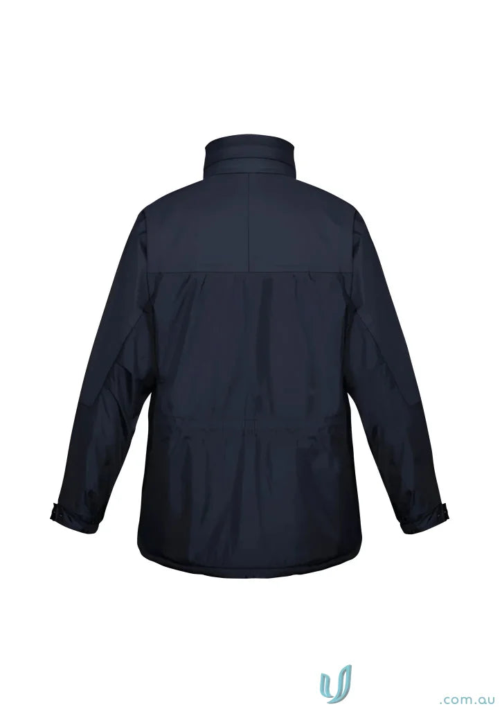 Dark blue Unisex Trekka Jacket with high wind collar and micro fleece lining