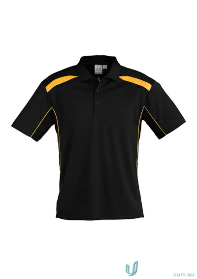 Black and gold polo shirt from United Polo collection, modern fit biz collection Utd Polo P244MS