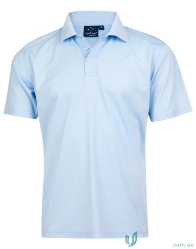 Light blue ps81 Verve Polo with cooldry® polyester mini fabric and flat knitted collar