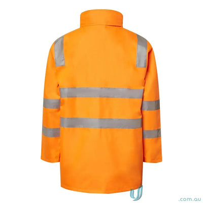 Orange VIC Rail Hi Vis Reflective Jacket with reflective stripes, 000mm waterproof rating for rail workwear