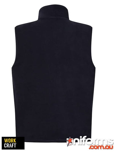 Black vic rail reversible fleece vest sleeveless high neck perfect for workwear and uniforms
