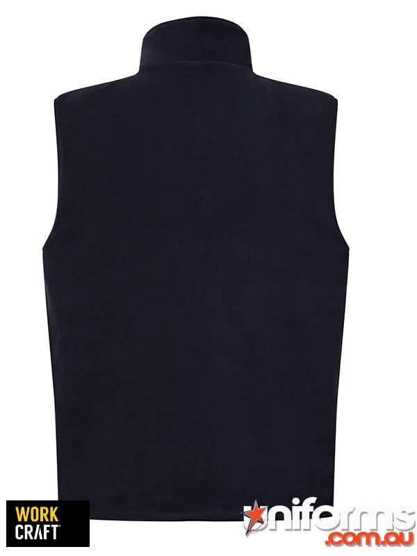 Black vic rail reversible fleece vest sleeveless high neck perfect for workwear and uniforms