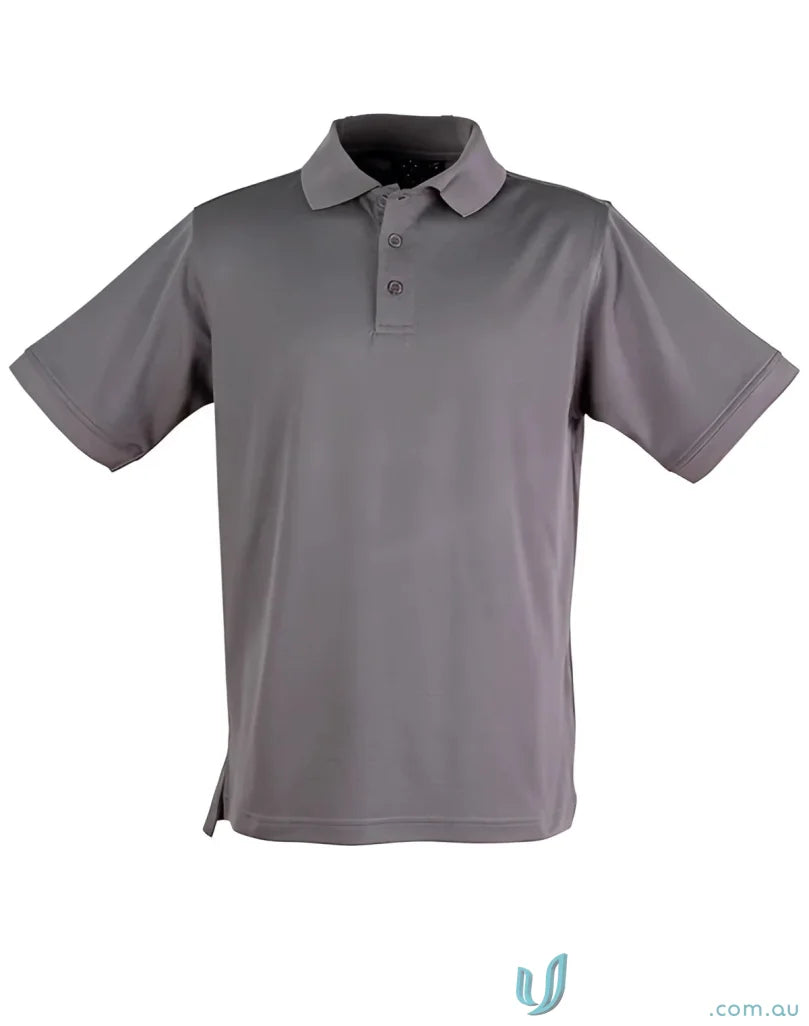 Gray short-sleeved Victory SS Polo shirt with victory truedry for a winning spirit vibe