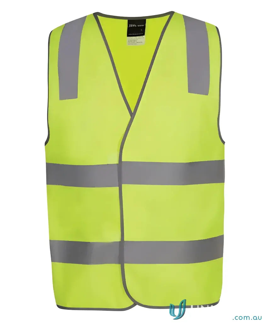 Neon yellow extra large VISITOR Printed D+N Safety Vest with reflective strips for workwear