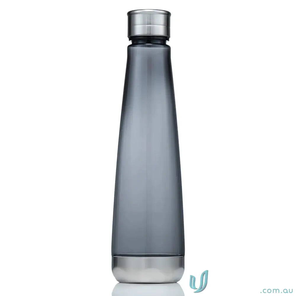 Gray Vylcone Tritan water bottle with silver accents, stylish and durable water bottle