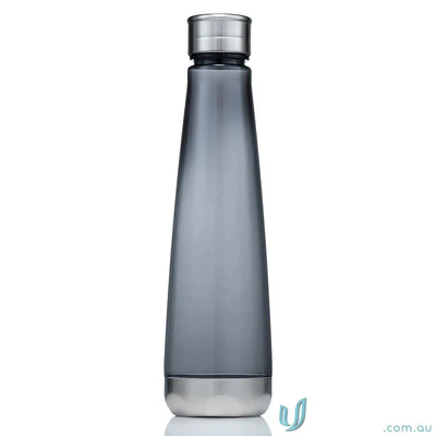 Gray Vylcone Tritan water bottle with silver accents, stylish and durable water bottle