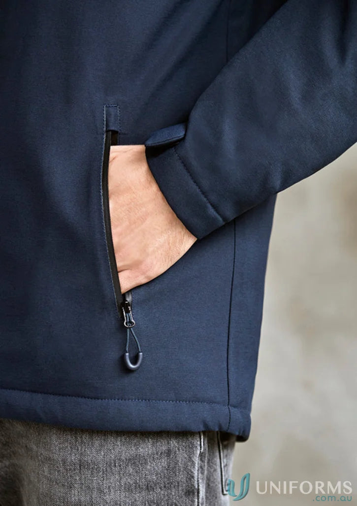 Navy blue men’s eclipse jacket with waterproof design and luxury quilted lining