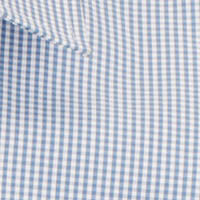 Westgarth gingham easy iron long sleeve blue white checkered cotton fabric