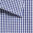 Westgarth Gingham long sleeve easy iron blue white check shirt fabric