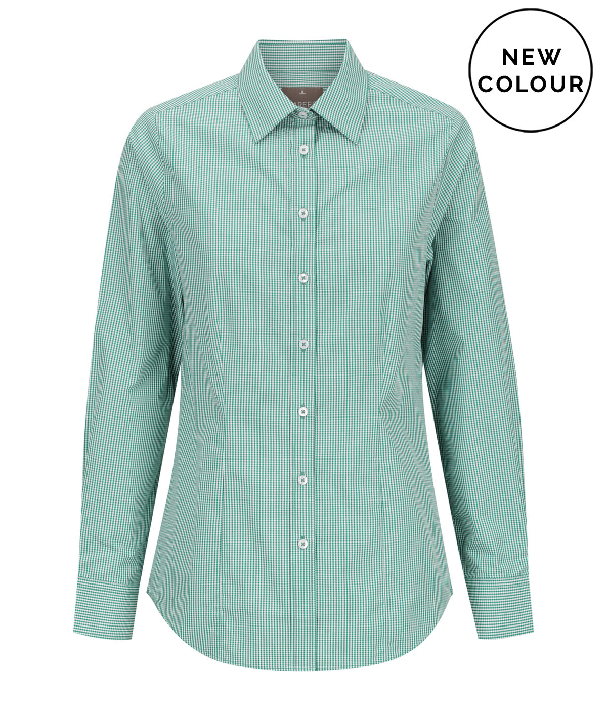 Westgarth Gingham long sleeve easy iron mint check shirt