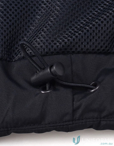 Black drawstring toggle on Winning Spirit 3D Cut Sustainable Seamless Parka with certified recycled pet