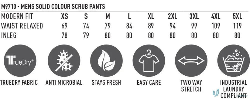 Winning Spirit M9710 Adult Semi Elastic Waist Tie Scrub Pant
