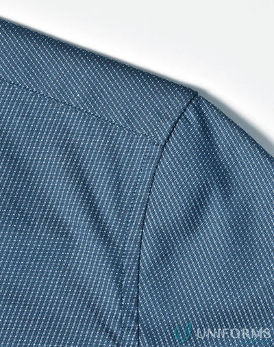 Blue textured shirt sleeve with dot jacquard details from Winning Spirit Ascot Ladies