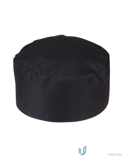 Black chefs hat from Winning Spirit Chefs Cap for a professional appearance