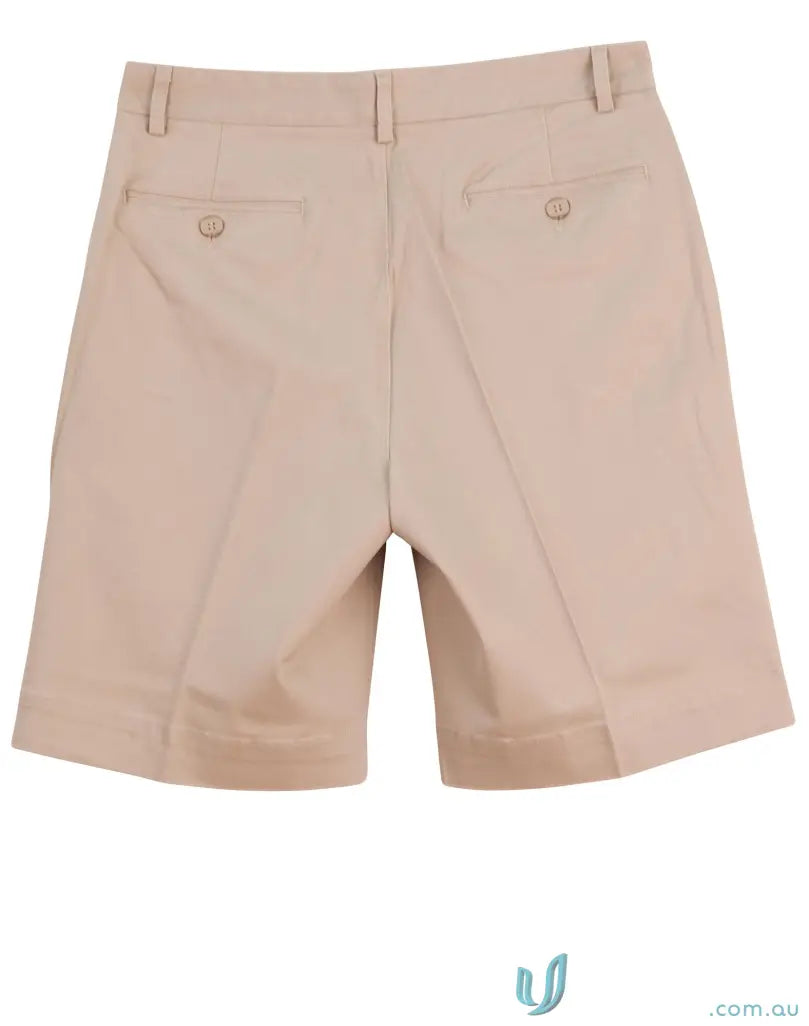 Winning Spirit Chino Shorts for mens all-day comfort with flat-front design and back pockets