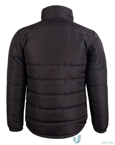 Black puffer jacket from Winning Spirit Everest Jacket collection, perfect as jk48 Everest jacket storm flap workwear solution
