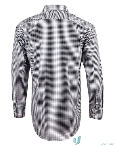 Mens gingham check long-sleeved shirt from Winning Spirit Gingham Roll Up LS Shirt, comfy workwear