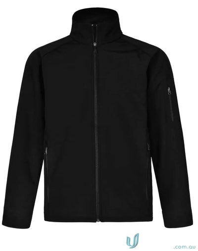 Mens black jk23 mens softshell high-tech jacket with full zip for wind resistance work environments