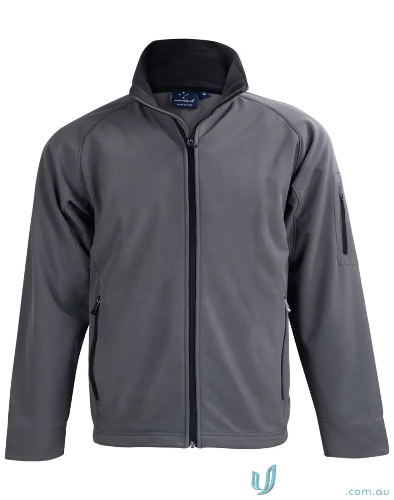 Gray Winning Spirit HiTech Softshell Jacket for jk23 mens softshell and wind-resistant work styles