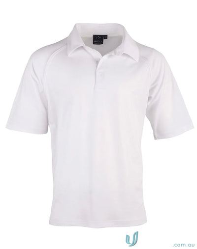 White short-sleeved kids cricket polo shirt from Winning Spirit Kids SS Cricket PS29K Truedry SS Cricket