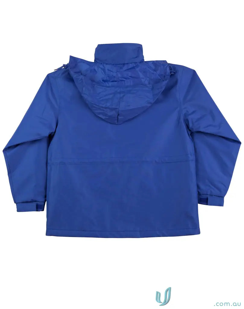 Blue hooded jacket from Winning Spirit Kids Stadium Jacket JK01K, perfect kids stadium jacket