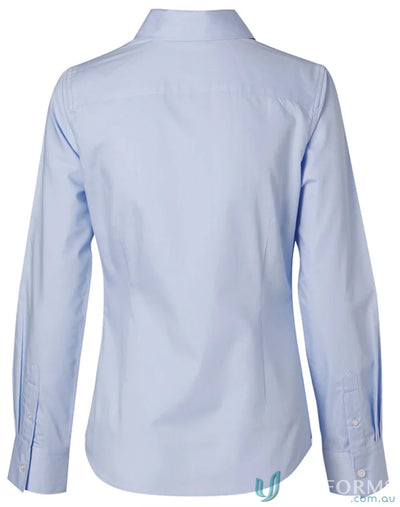Light blue Winning Spirit Ladies womens fine twill L/S shirt, style M8030L for women