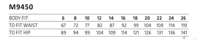 Clothing size chart for Winning Spirit Ladies London Treggings and ladies London treggings