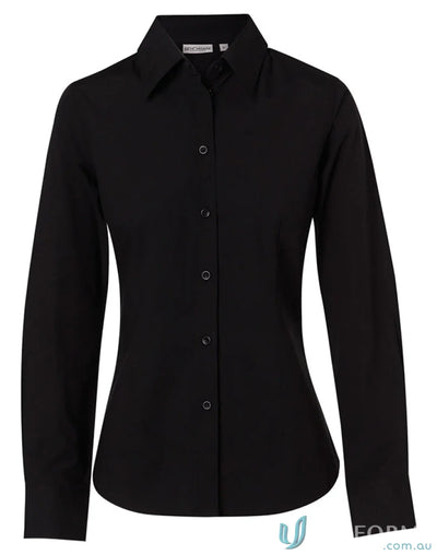 Winning Spirit Ladies stretch long-sleeved cotton shirt for women showcasing style and comfort