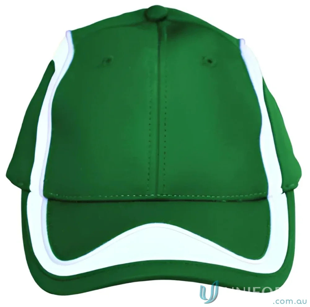 Green Winning Spirit Legend Cap with White Trim, ch53 Legend Cap, CoolDry Pique Mesh