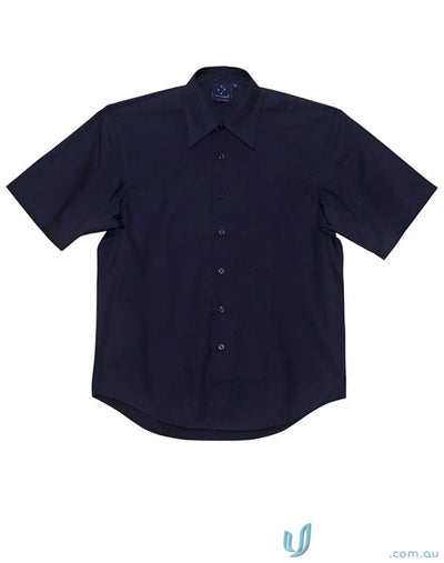 Navy blue Winning Spirit Mens Executive Short Sleeve Shirt for a sharp look