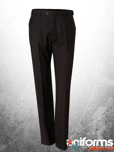 Winning Spirit Mens Flexi Waist Stretch Pants in black dress pants style for comfort