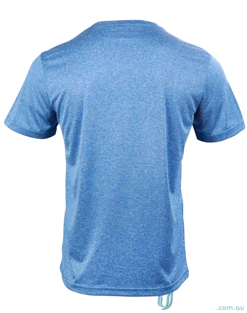 Men’s blue Heathered T-shirt from Winning Spirit Mens TS45 Harland collection, rapid cool feel