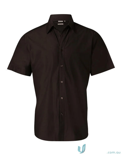 Dark brown m7001 mens nano tech short sleeve shirt from Winning Spirit NanoTech S/S Shirt