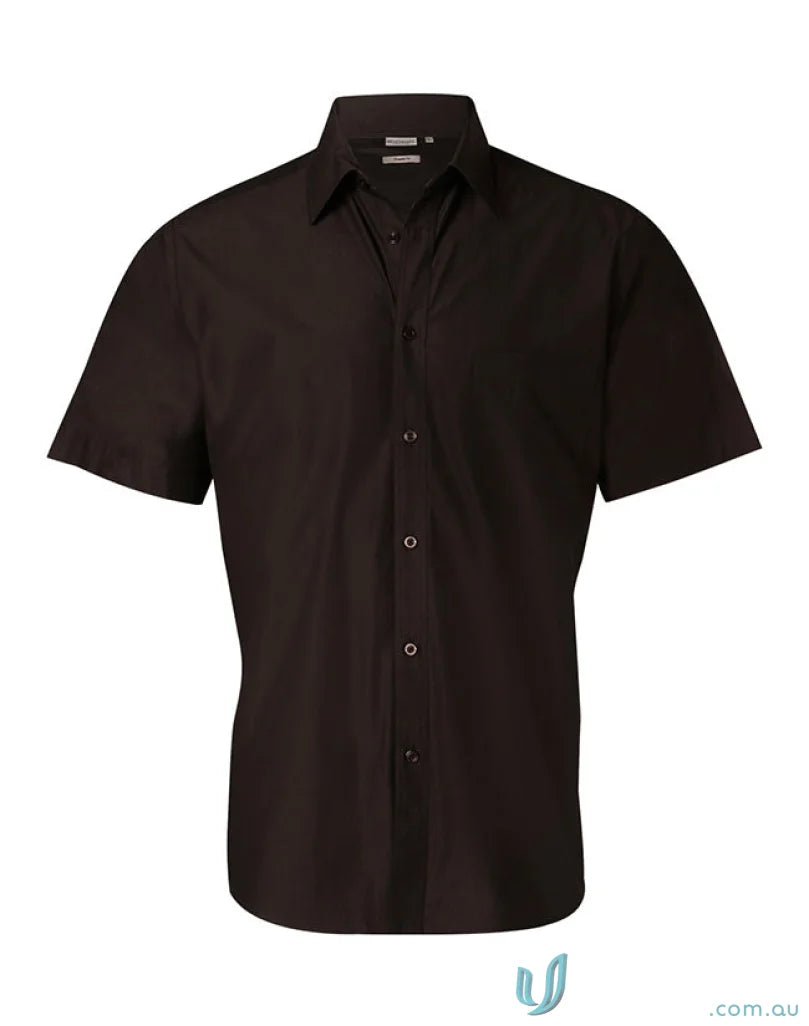 Dark brown m7001 mens nano tech short sleeve shirt from Winning Spirit NanoTech S/S Shirt
