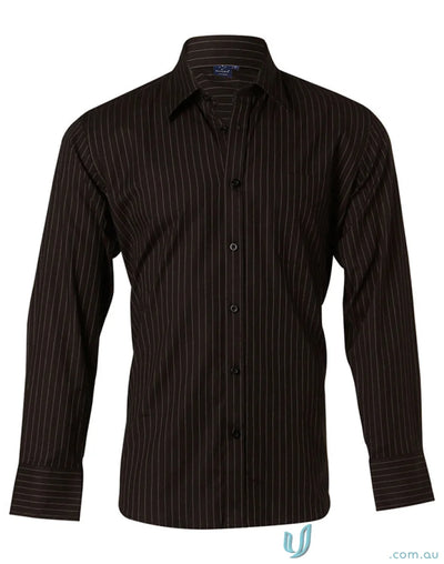 Brown striped Winning Spirit Pin Stripe Shirt for mens workwear, bs17 pin stripe style