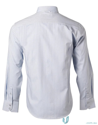 Mens workwear Winning Spirit Pin Stripe Shirt in bs17 pin stripe long-sleeved style