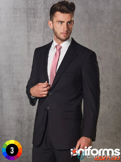 Black mens poly viscose Stretch Jacket from Winning Spirit PolyViscose Stretch collection