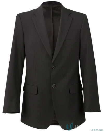 Black two-button mens poly viscose stretch jacket from Winning Spirit PolyViscose Stretch
