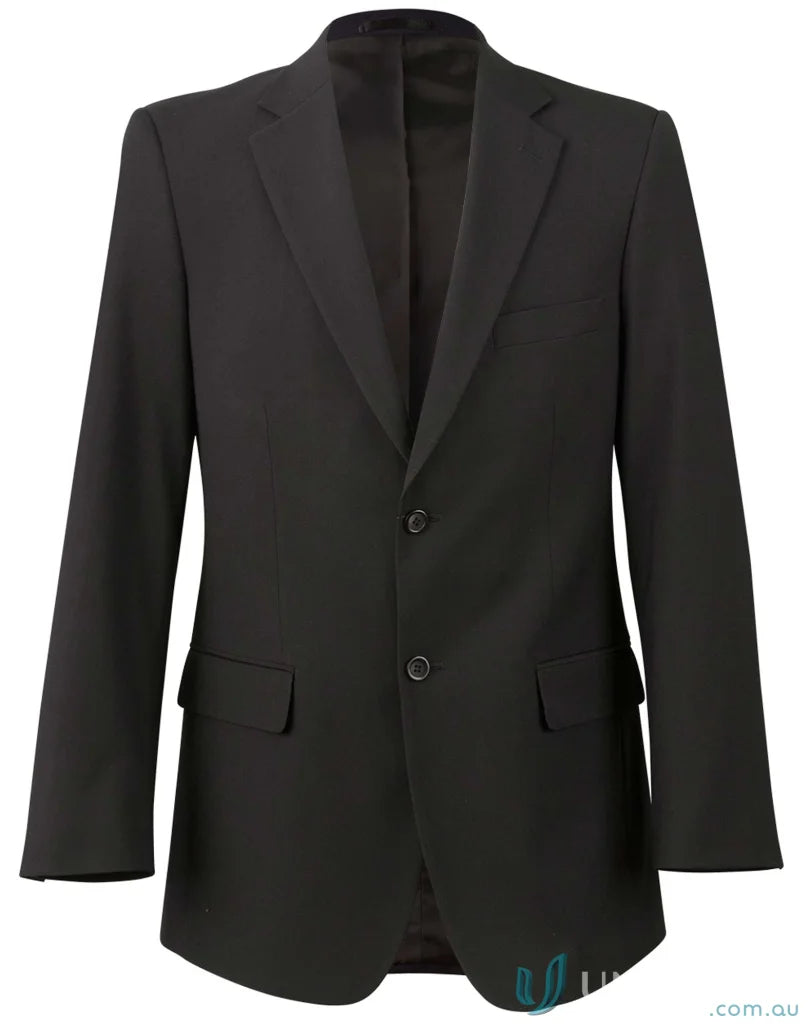 Black two-button mens poly viscose stretch jacket from Winning Spirit PolyViscose Stretch
