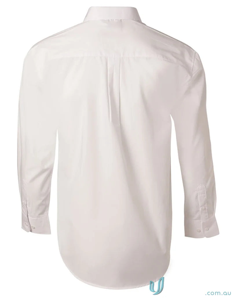 White long-sleeved mens poplin shirt from Winning Spirit Poplin LS Shirt collection