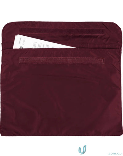 Maroon fabric b4375 satchel with top flap and paper, perfect as winning spirit readers identity card holder