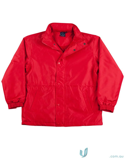 Red windbreaker jacket from Winning Spirit JK01 stadium jacket collection, water-repellent oxford shell for workwear solution