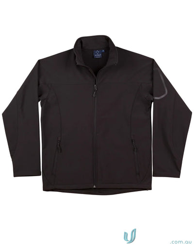 Black Winning Spirit Whistler Softshell Jacket made with bonded softshell fabric jk31 whistler