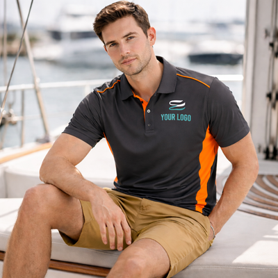 Winston Polo black orange ps79 pursuit breathable mesh shirt