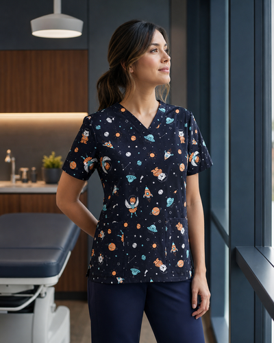 Womens Best Friends Scrub Top