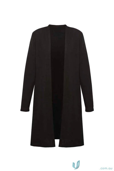 Womens Chelsea Long Line Cardigan open-front black cardigan RLC970L for women