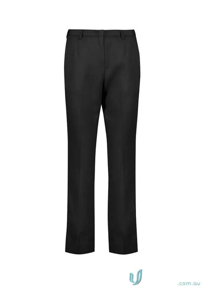 Black dress pants with cool stretch tapered fit and adjustable waist for women