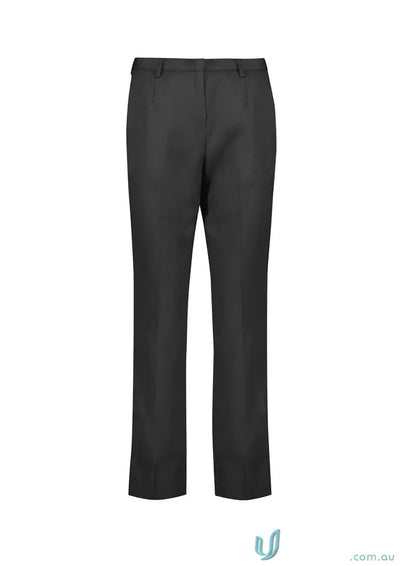 Dark gray womens cool stretch tapered leg pants with adjustable waist for comfy style