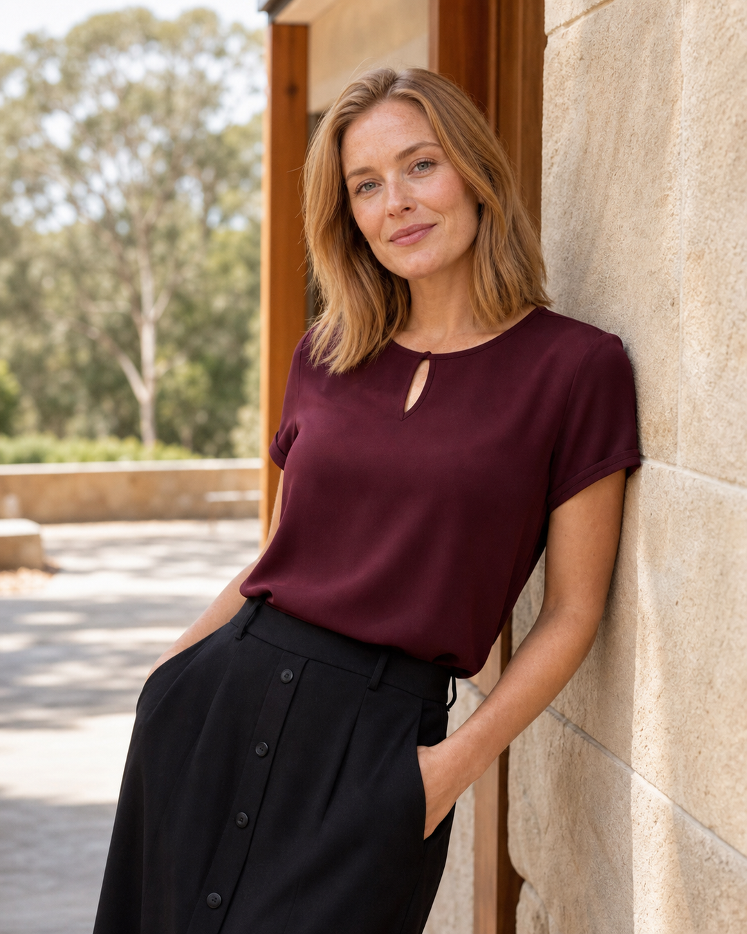 Womens Evelyn Short Sleeve Blouse for Australian professionals