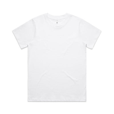 White cotton t-shirt with short sleeves and a crew neck.
